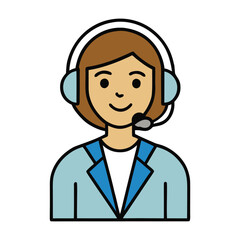 A friendly woman consultant wearing sleek headphones listens attentively, offering clear guidance with a calm smile, blending professionalism and warmth in every conversation
