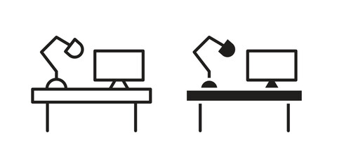 Workspace icon symbols. app and web UI solid and line icon, EPS10