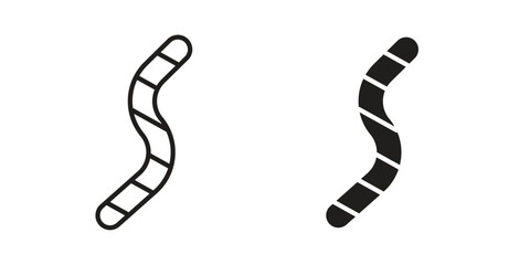 Worm icon symbols. app and web UI solid and line icon, EPS10