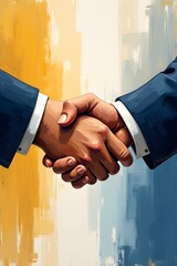 AI Generative. Global Partnership: Abstract Textured Handshake Symbolizing Business Agreement and Unity. 1