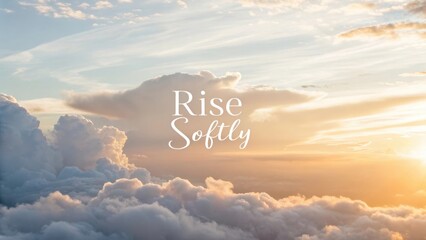 Serene Sunrise Over Soft Clouds with Gentle Light Illuminating the Sky in Calm and Peaceful Atmosphere