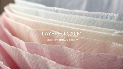 Soft Textures of Layered Fabric in Serene Pastel Colors Creating a Calm and Tranquil Atmosphere for Relaxation and Comfort