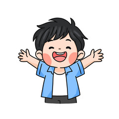 Happy Boy PNG | Cute Birthday Clipart | Kids Celebration Illustration