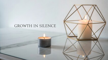 Tranquil Home Decor with Candlelight and Minimalist Accessories for Relaxation and Reflection in a Soft Atmosphere