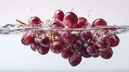grapes floating in water
