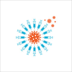 Stylized variant mpox virus icon with medical and health themes