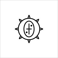 Stylized illustration of the mpox virus pathogen