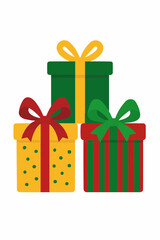 Christmas Gift Boxes Flat Vector