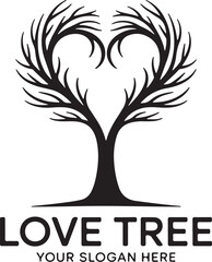 Elegant tree branches forming a heart, representing natural love