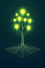 AI Generative. Idea Investment: Circuit Tree Growing Dollar Light Bulbs for Financial Innovation and Success. 2