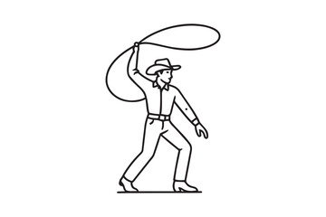 Cowboy symbol icon vector art. Line art .