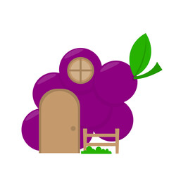 Cartoon Grape House Illustration