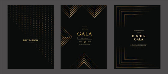 Luxury Gala Invitation Templates  Gold Geometric Design 2027