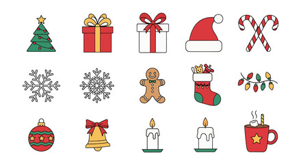 set icon Christmas design elements, vector