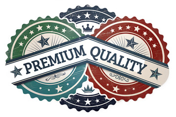 Premium quality vintage badge label certificate logo vector illustration