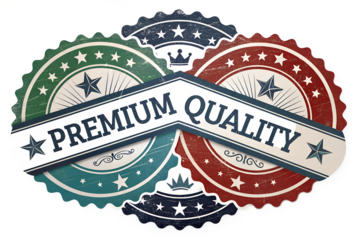 Premium quality vintage badge label certificate logo vector illustration