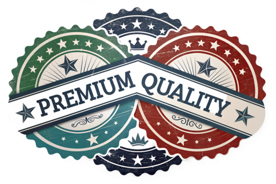 Premium quality vintage badge label certificate logo vector illustration