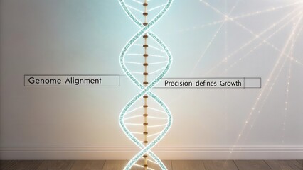 3D Representation of DNA Helix with Genome Alignment and Precision Defining Growth in a Scientific Setting