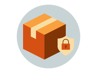 Obraz premium Secure Package icon. Product delivery icon. Flat vector icons. Illustration concept.