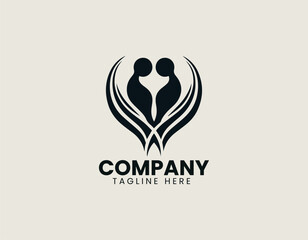 Soulmates black vector logo