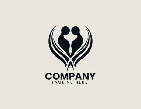 Soulmates black vector logo