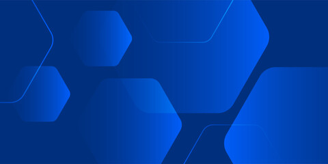 Modern abstract blue background with glowing geometric lines. Blue gradient hexagon shape design. abstract gradient blue background.