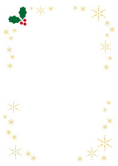 キラキラ＋柊の背景あしらい_A版比率｜Sparkles & Holly Background (A-size Ratio)