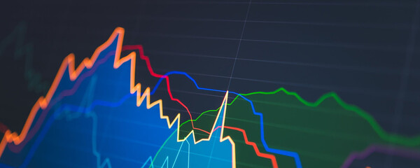 Financial market data chart showing trends, fluctuations, and economic performance