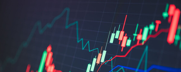 Financial market data and trading analysis on a computer screen