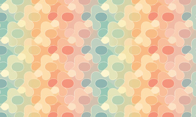 Seamless Abstract Organic Mosaic Pattern, Dense Pastel Camouflage Spots Vector Background
