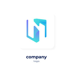modern blue gradient shield logo