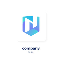 modern blue gradient shield logo