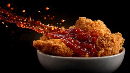 fried chicken with hot sauce