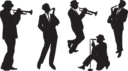 Big Band Era Musician and Crooner Silhouette Collection