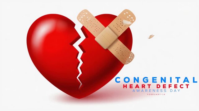 Congenital Heart Defect Awareness Day. Heart Defect concept animation.