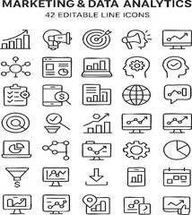 Marketing and Analytics Illustration, Data Strategy Vector, Business Insight Design, Digital Marketing Concept