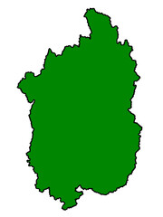 滋賀県の地図（縁取りグリーン）