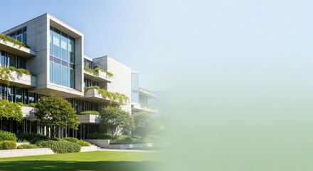 Sophisticated office building with lush landscaping and contemporary architecture