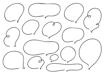 シンプルな手描きのふきだしセット