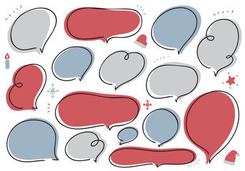 クリスマスカラーのふきだしセット