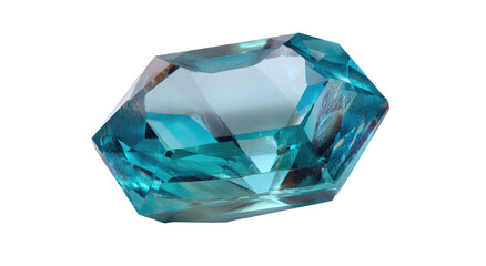 Turquoise gemstone, hexagonal facets