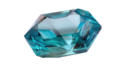 Turquoise gemstone, hexagonal facets