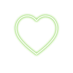 Glowing neon heart on a dark background