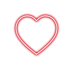 Glowing neon pink heart against a dark background