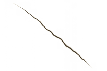 Ground crack creating a fracture line, showing destruction and damage on a transparent background