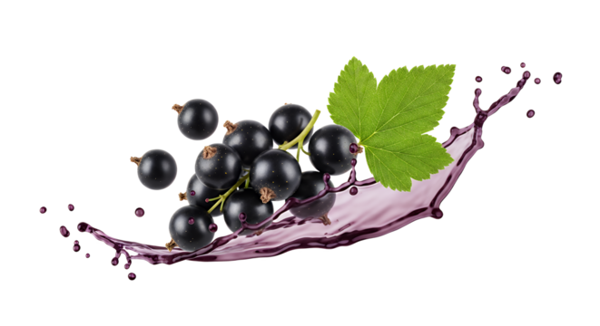Blackcurrants With Splash A Burst of Refreshing Berry Flavor