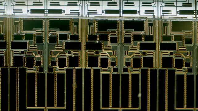 LCD display thin film transistor under microscope