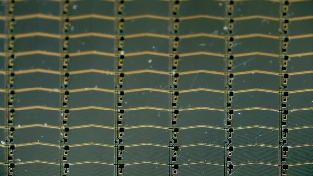 LCD display thin film transistor under microscope