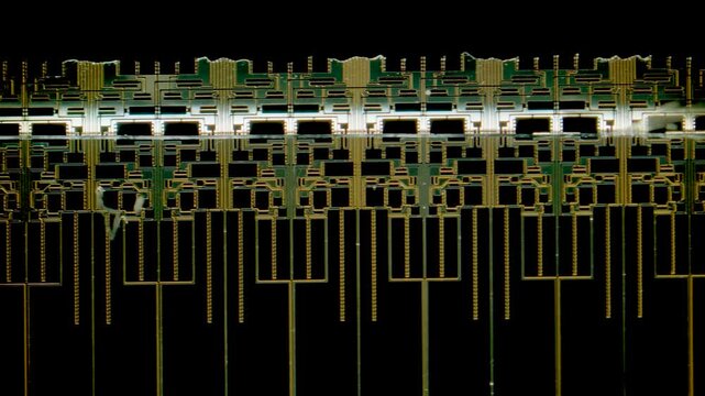 LCD display thin film transistor under microscope
