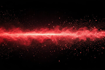 Black background with flashes of red light. Dust. Space. Neon lights. Background material. Smoke.